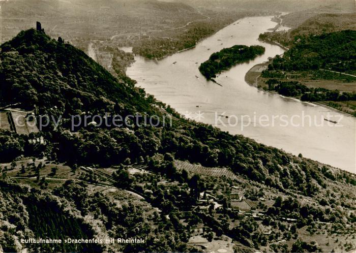 Rheintal Koblenz Fliegeraufnahme Drachenfels