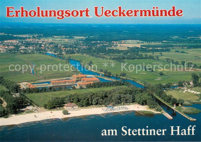 Ueckermuende Mecklenburg Vorpommern Fliegeraufnahme Stettiner Haff Kamigkrug