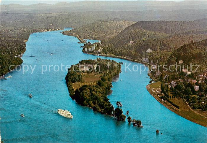 Koenigswinter Fliegeraufnahme Insel Nonnenwerth Drachenfels