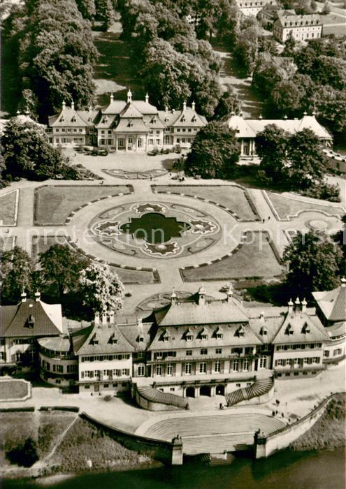 Pillnitz Fliegeraufnahme Schloss von der Elbseite gesehen
