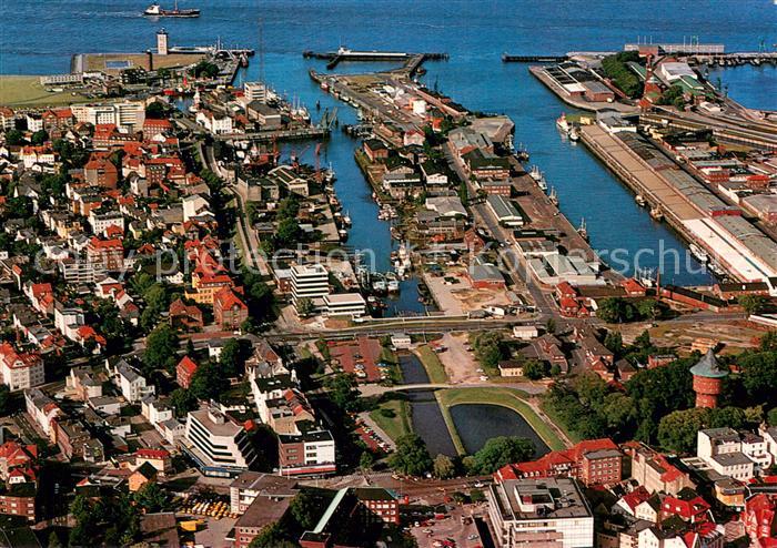 Cuxhaven Nordseebad Fliegeraufnahme Hafen Innenstadt