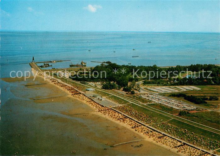 Cuxhaven Doese Nordseebad Fliegeraufnahme Strandbad Kugelbake