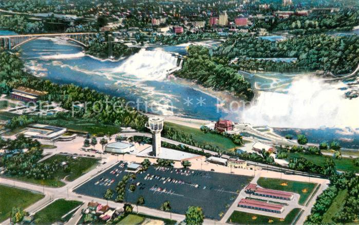 Niagara Falls Ontario Aerial view of Niagara Falls showing the New Seagram Tower
