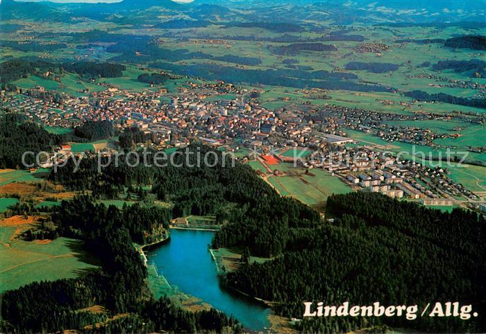 Lindenberg Allgaeu Fliegeraufnahme mit Waldsee