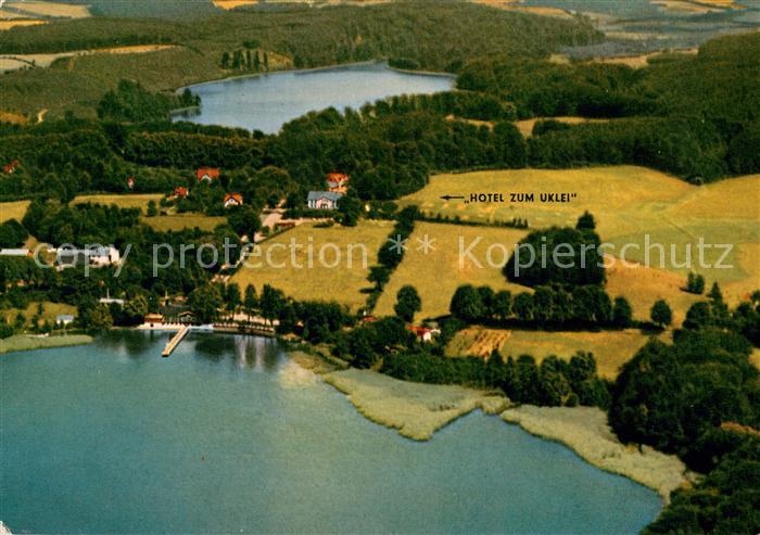 Uklei Sielbeck Hotel zum Uklei Restaurant mit Kellersee Fliegeraufnahme
