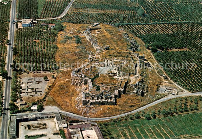Tiryns Peloppones Mykenische Akropolis Fliegeraufnahme