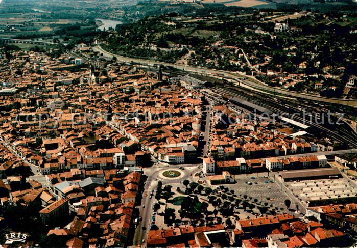 Agen Lot et Garonne Vue generale aerienne et le carrefour de la place du Pin