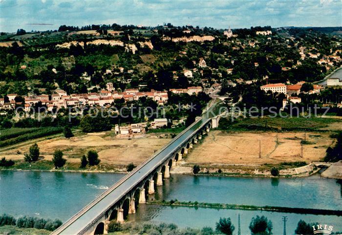 Agen Lot et Garonne Vue aerienne Le Pont Canal sur la Garonne et le Coteau de l'