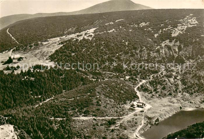 Krkonose Snezka Fliegeraufnahme