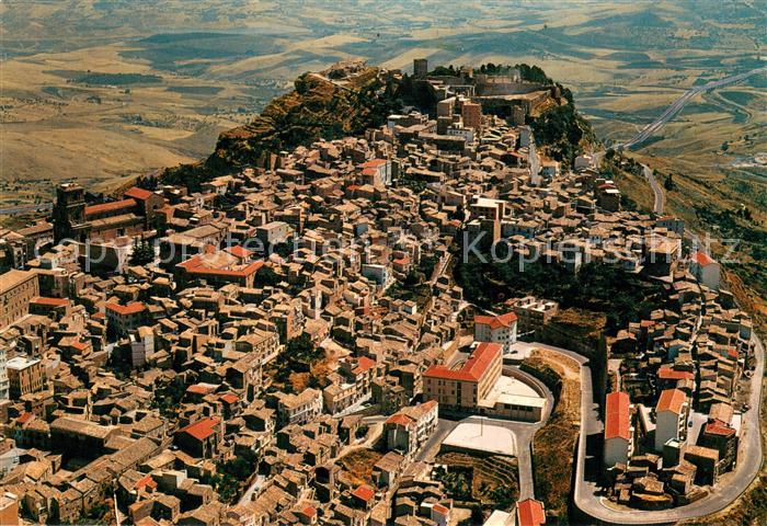 Enna dall aereo Panorama Sullo sfondo Castello di Lombardia e Rupe di Cerere