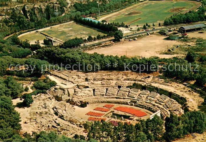 Siracusa Roemisches Amphitheater Fliegeraufnahme