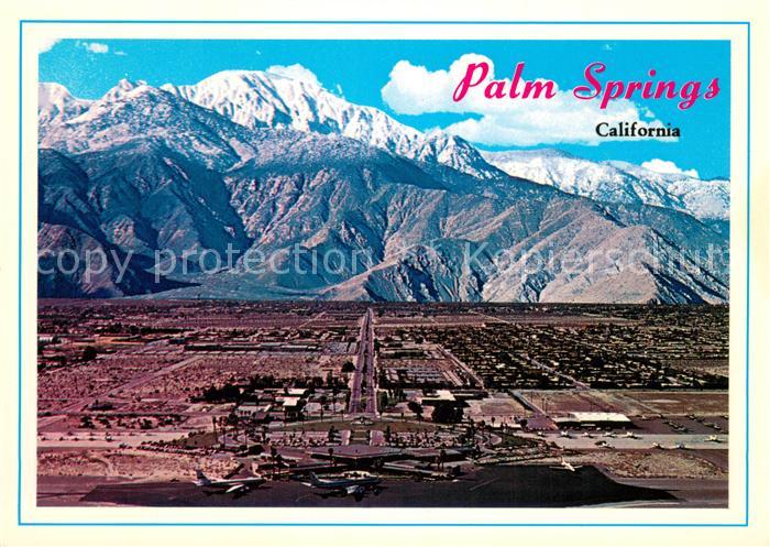 Palm Springs Air view with airport and Majestic Mt San Jacinto