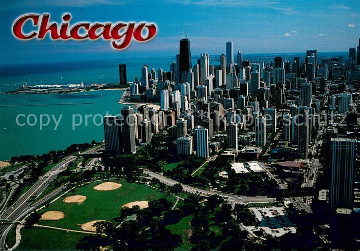 Chicago Illinois Skyscrapers Lake Shore Drive and the majestic Lak Michigan Air