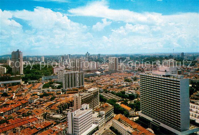 Singapore Air view of Singapore Commercial Centre Government Offices on right
