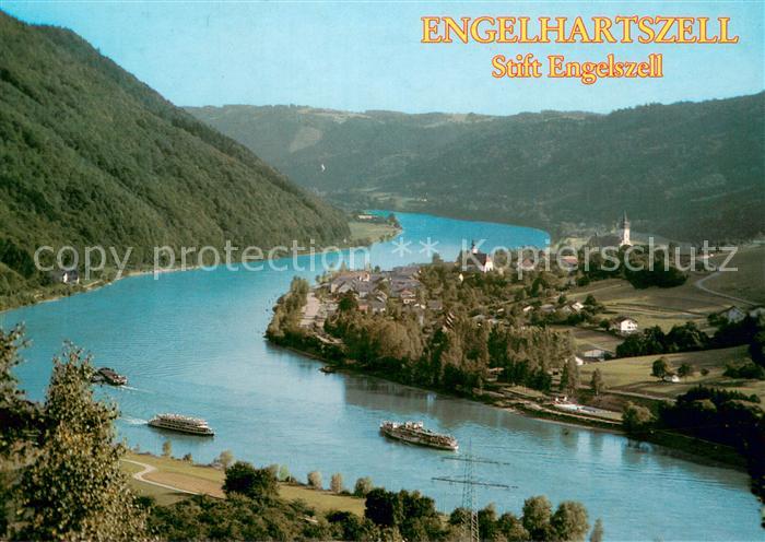Engelhartszell Donau Oberoesterreich Fliegeraufnahme mit Trappistenkloster Engel