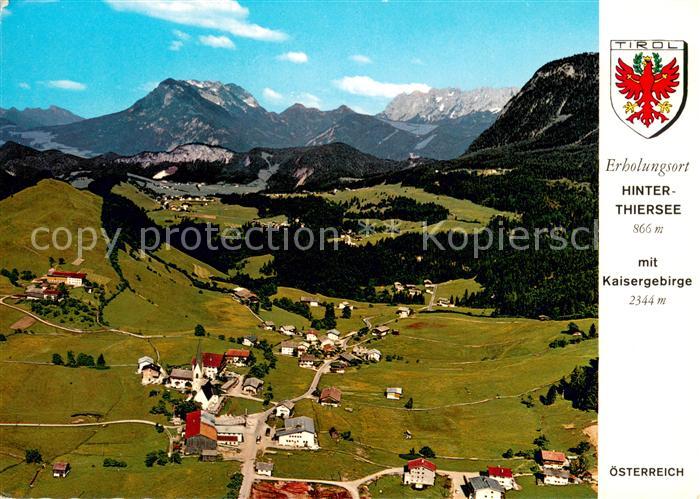 Hinterthiersee Fliegeraufnahme mit Kaisergebirge