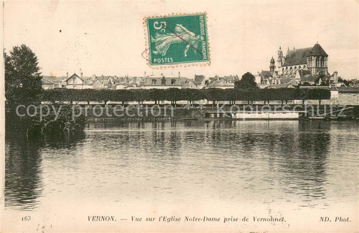 Vernon Eure Vue sur l'Eglise Notre Dame prise de Vernonnet