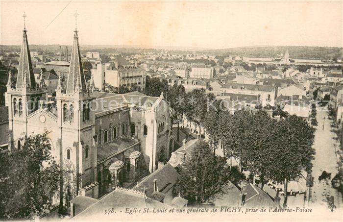 Vichy Allier Eglise Saint Louis et la ville vue pris de l'Astoria Palace
