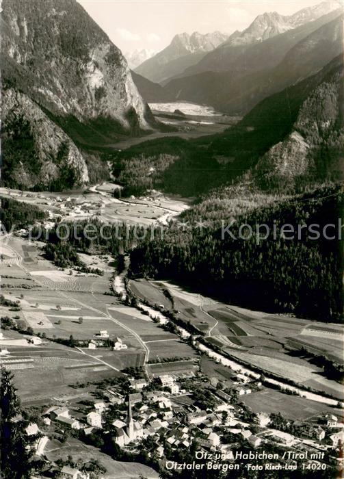 Oetz und Habichen oetztaler Alpen Fliegeraufnahme