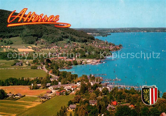 Attersee Badeort Sommerfrische am Attersee Fliegeraufnahme