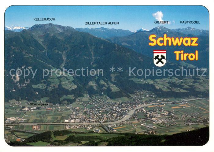 Schwaz Tirol Silberstadt Alpenpanorama Fliegeraufnahme