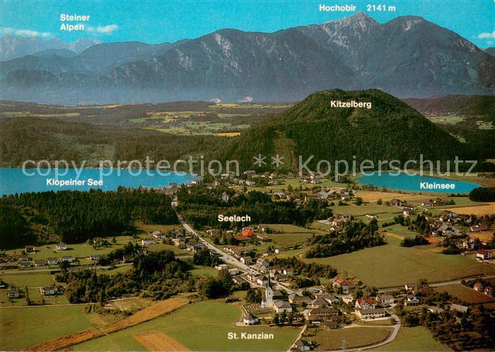 St Kanzian Klopeiner See Ferienort Steiner Alpen Fliegeraufnahme