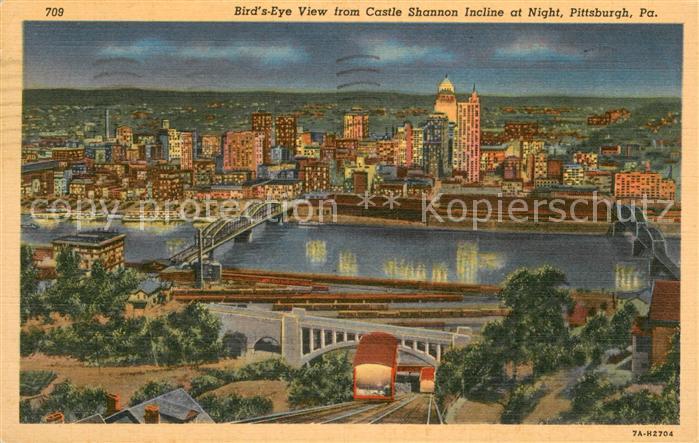 Pittsburgh View from Castle Shannon Incline at Night