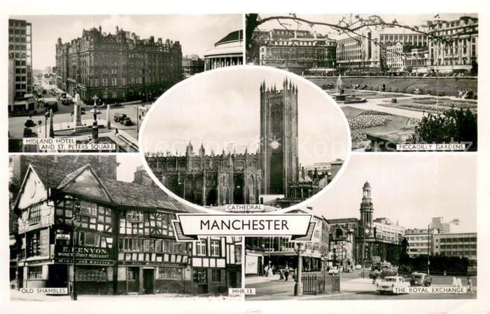 Manchester GB Midland Hotel Piccadilly Gardens Old Shambles Cathedral The Royal