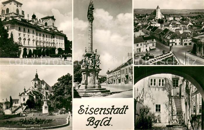 Eisenstadt Schloss Esterhazy Haydnkirche Dreifaltigkeitssaeule Panorama Haydnmus