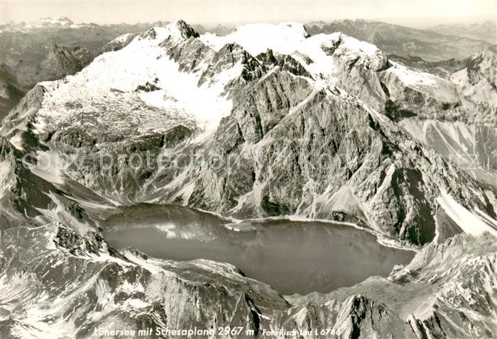 Luenersee Vorarlberg mit Schesaplana Fliegeraufnahme