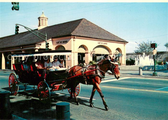 New Orleans Louisiana Cafe du Monde and Carriage French Market
