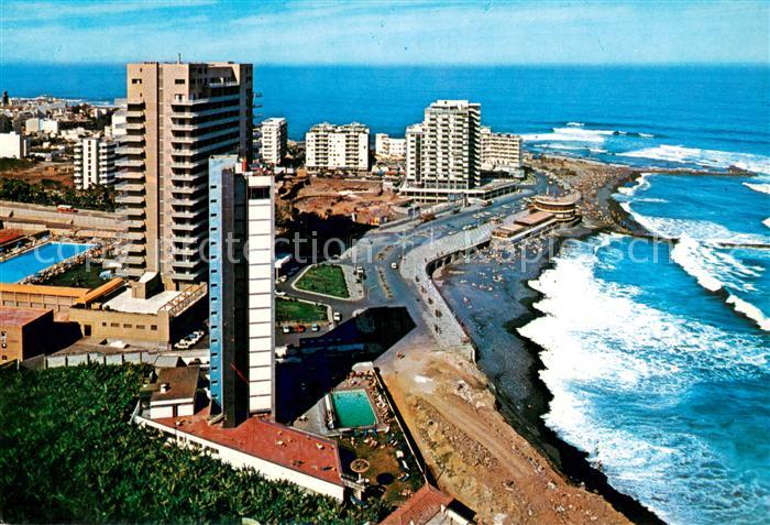 Puerto-de-la-Cruz Playa Avda Martianez y Hoteles Fliegeraufnahme