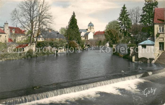 Alencon 61 Le Barrage sur la Sarthe Au fond l’Eglise Notre Dame