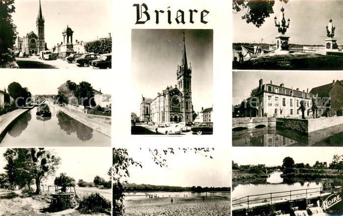 Briare La place et l’eglise Le pont canal Le canal Hotel de ville Le camping La