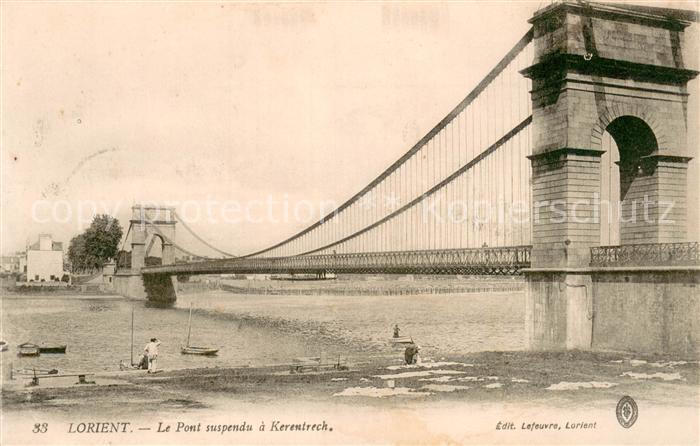 Lorient Morbihan Bretagne Le Pont suspendu a Kerentrech