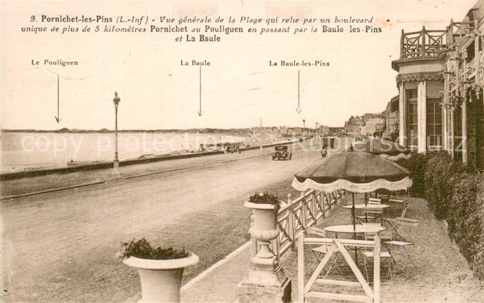 Pornichet Vue generale de la Plage qui rehe par un boulevard Pornichet au Poulig