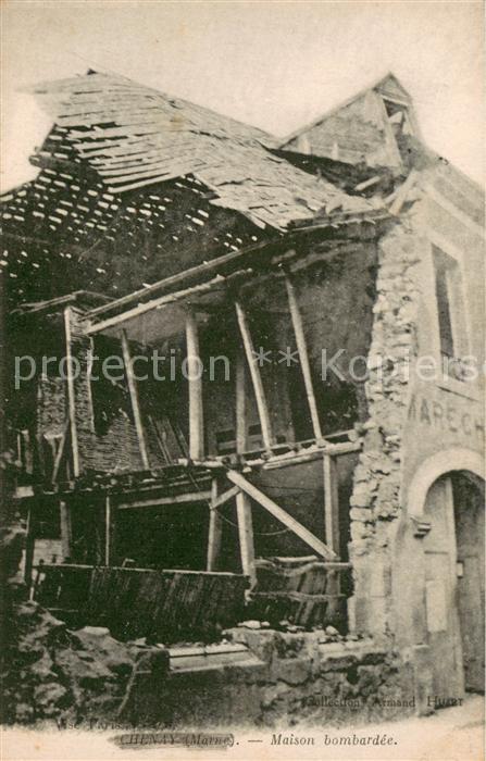 Chenay Marne Maison bombardee