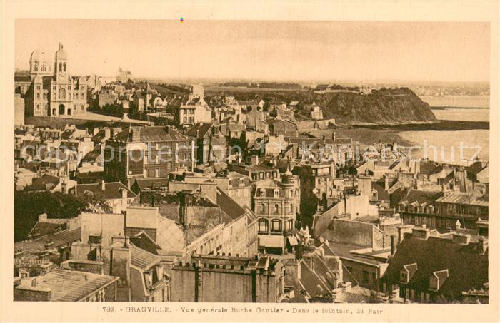 Granville Manche Vue generale Roche Gautier Dans le loin