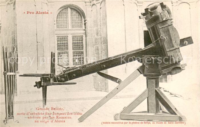 Pro Alesia Grande Baliste sorte d’arbalete fixe Jancant des traits utilisee par