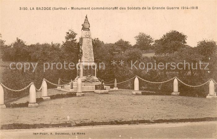 La Bazoge Sarthe Monument commémorativ des soldats de la