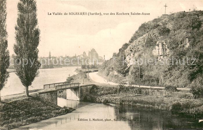Solesmes Sarthe Vue des Rochers Sainte-Anne