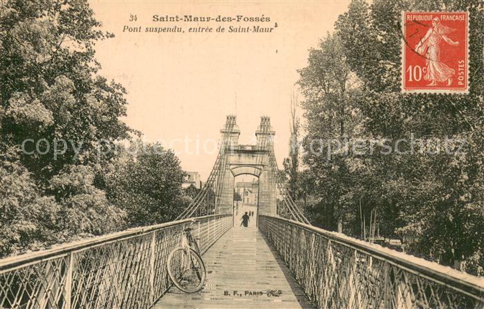 Saint-Maur-des-Fosses Pont suspendu entrée de Saint Maur