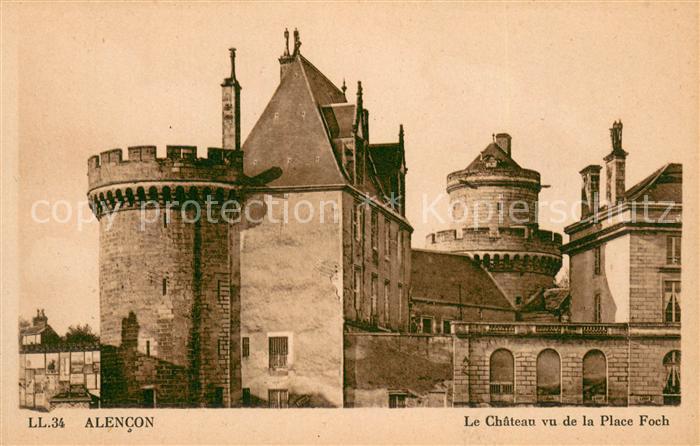 Alencon 61 Chateau vu de la Place Foch