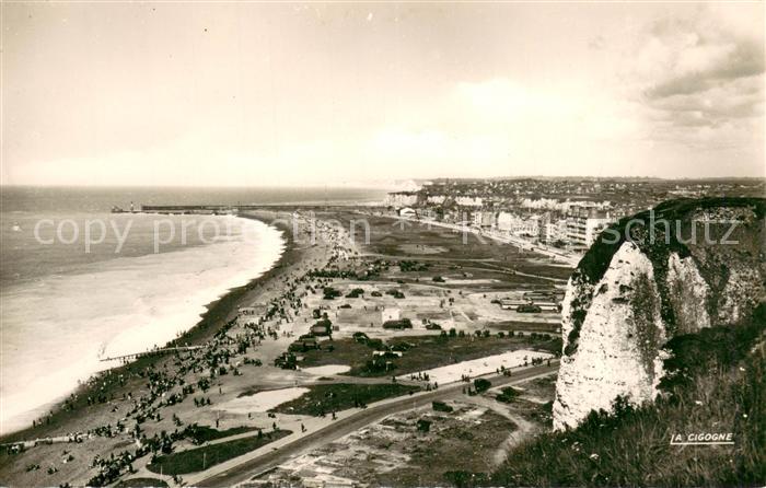 Dieppe 76 Vue de la plage du haut des falaises