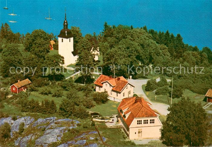 Schweden Ytterjaerna Kyrka Fliegeraufnahme