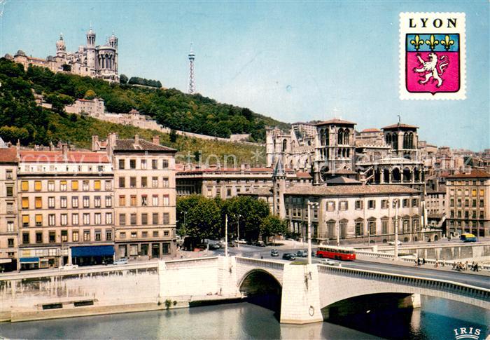 Lyon France Pont Bonaparte La Colline de Fourviere