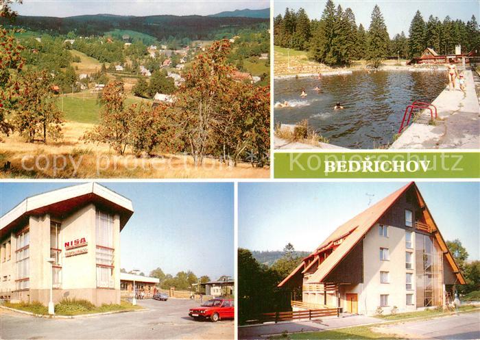 Bedrichov Friedrichswald Panorama Koupaliste Restaurace Nisa a prodejna Pramenu