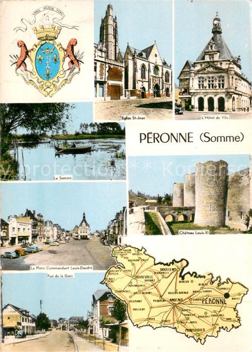 Peronne 80 Somme Eglise St Jean Hotel de Ville Le Somme La Place Commandant Loui