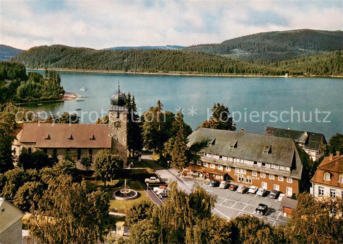 Schluchsee Kirche Hotel Schiff Schwarzwald Fliegeraufnahme
