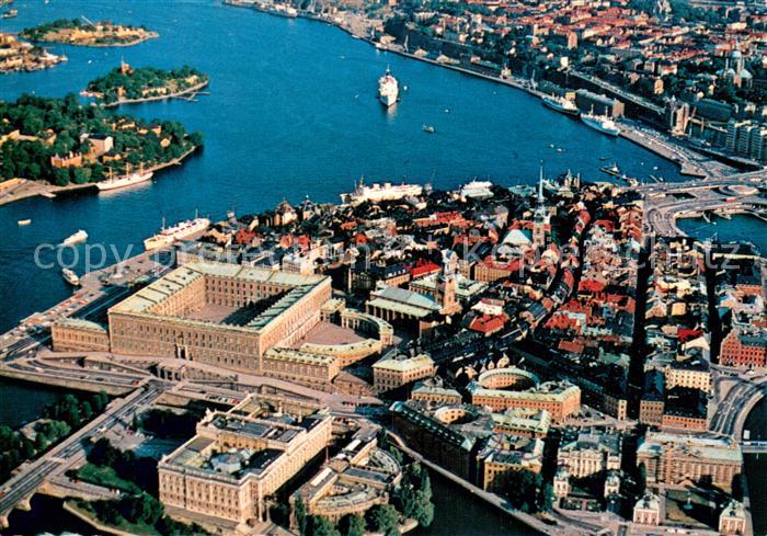 Stockholm Altstadt Schloss Fliegeraufnahme